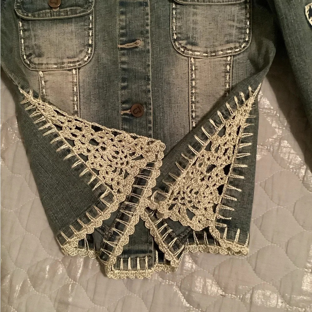 CREST~VINTAGE~BOHO~JEAN JACKET~S~ - Picture 3 of 16